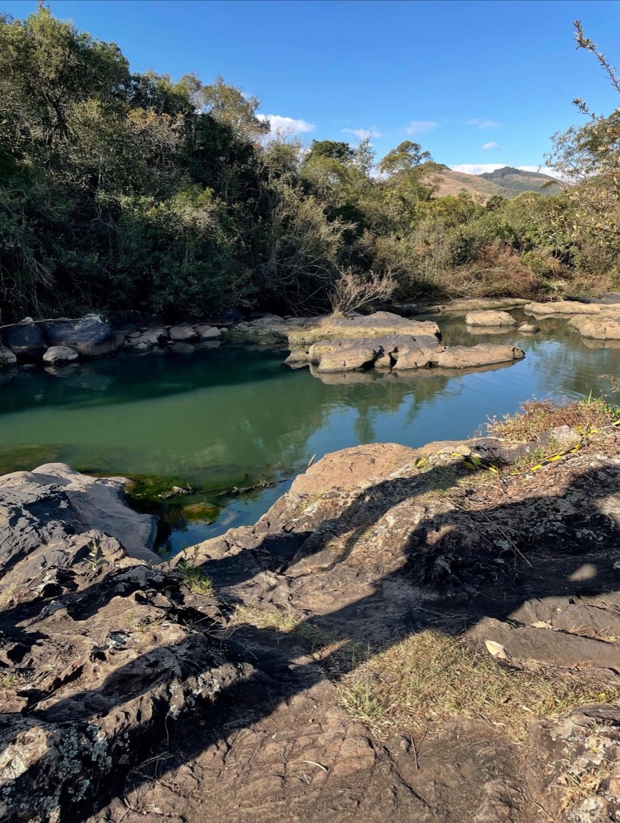 River between rocks in the countryside of São Paulo